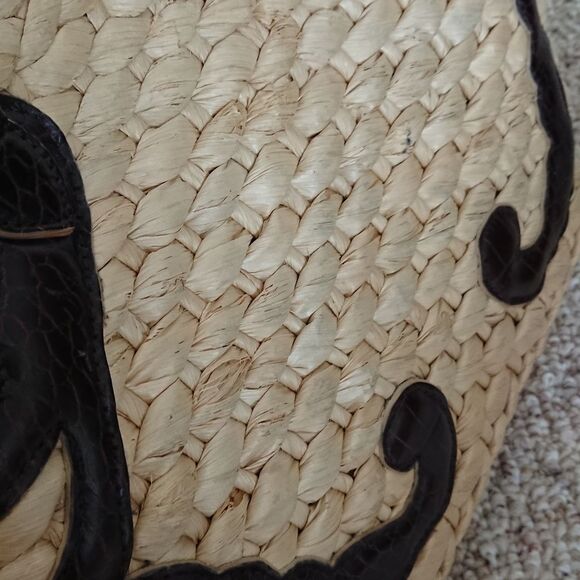 Brighton Scroll weaved straw tote purse leather - butterfly design - Picture 16 of 16